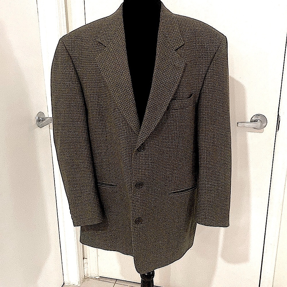 TWEED OVERSIZED blazer for women’s or men in green SIZE 42R fully lined UNISEX